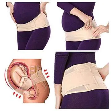 Maternity Belt 2.0 - Belly Band for Pregnancy, Two in One Pregnancy Belt for Your Entire Pregnancy and Postpartum Recovery, Breathable Back and Pelvic Support Prenatal Cradle (Universal Size, Beige)
