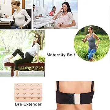 Maternity Belt 2.0 - Belly Band for Pregnancy, Two in One Pregnancy Belt for Your Entire Pregnancy and Postpartum Recovery, Breathable Back and Pelvic Support Prenatal Cradle (Universal Size, Beige)