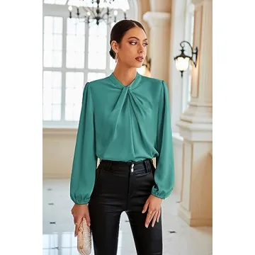 Stylish Lantern Sleeve Twist Blouse for Women