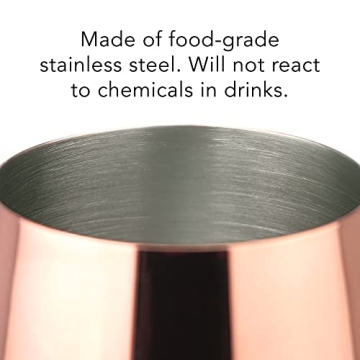 PG Copper/Rose Gold Stainless Steel Wine Glass Set 4