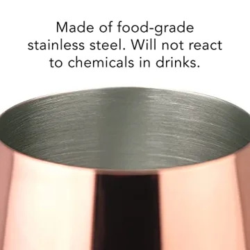 PG Copper/Rose Gold Stainless Steel Wine Glass Set 4