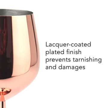 PG Copper/Rose Gold Stainless Steel Wine Glass Set 4