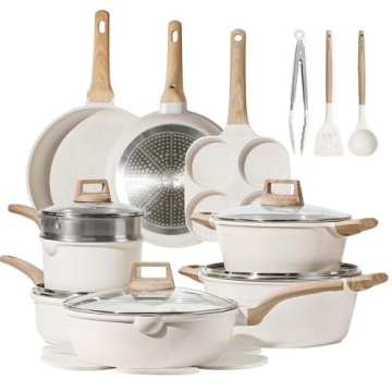 CAROTE 21Pcs Nonstick Granite Cookware Set