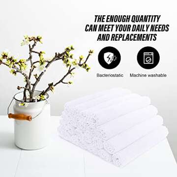 MOONQUEEN Ultra Soft Premium Washcloths Set - 12 x 12 inches - 24 Pack - Quick Drying - Highly Absorbent Coral Velvet Bathroom Wash Clothes - Use as Bath, Spa, Facial, Fingertip Towel (White)