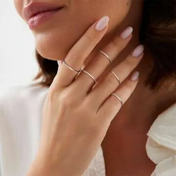 Stylish MILACOLATO Silver Rings for Women | Stackable Set