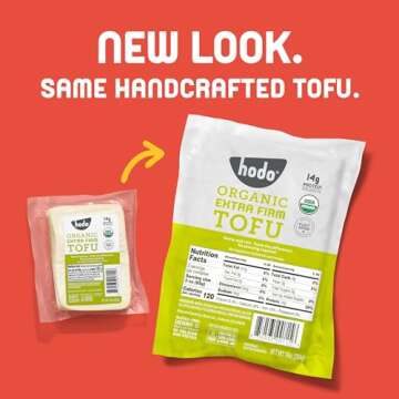 Hodo Extra Firm Organic Tofu | Meat-less substitute | Plant-based protein | Vegan | Vegetarian | Read-to-eat meal | Organic tofu | Gluten-free | Meat alternative | Kosher | 10oz
