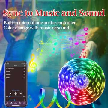 QZYL LED Lights for Bedroom, 25FT RGB LED Strip Lights with 44 Keys IR Remote, Smart LED Light Strip...