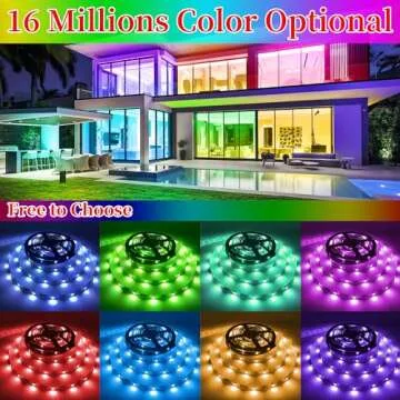 QZYL LED Lights for Bedroom, 25FT RGB LED Strip Lights with 44 Keys IR Remote, Smart LED Light Strip with Adhesive Backing Adjustable Brightness App Control for Bedroom Party Decoration