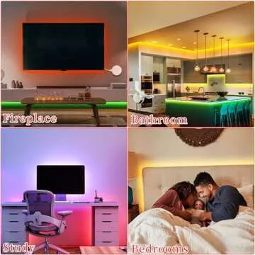 QZYL LED Lights for Bedroom, 25FT RGB LED Strip Lights with 44 Keys IR Remote, Smart LED Light Strip with Adhesive Backing Adjustable Brightness App Control for Bedroom Party Decoration