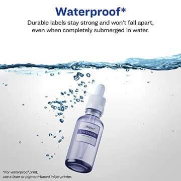 Avery Durable Waterproof Square Labels with Sure Feed, 2" x 2", 120 Oil and Tear-Resistant Waterproo...