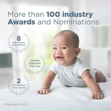 Bearington Collection Baby Lil’ Slugger, 5.5 Inch Red, White and Blue Plush Stuffed Baby Baseball Soft Ring Rattle