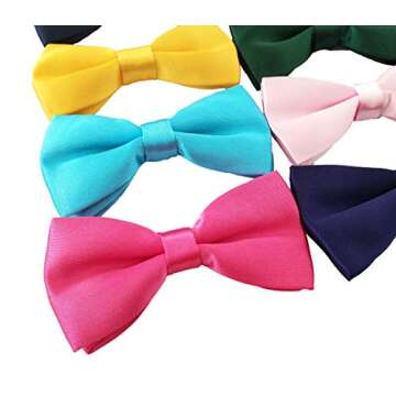 PET SHOW 12 Colors Plain Small Dogs Collar Embellishment Attachment Bow ties Puppies Cats Collar Cha...