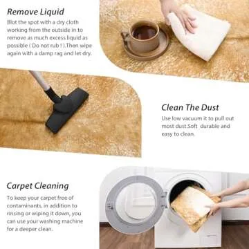 Rtizon Faux Cowhide Rug for Living Room, 4.6 x 5.2 Feet Khaki, Cow Print Skins Rug for Bedroom, Durable Premium Faux Fur Animal Cow Hide Rugs Carpet for Western Decor