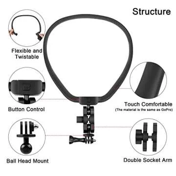 Taisioner POV Neck Mount Necklace Holder Chest Strap for Smartphone GoPro AKASO DJI Action Camera and Smart Phone Video Record Accessories