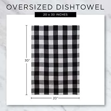 DII Buffalo Check Kitchen Dishtowel Set, 20x30, 3 Piece