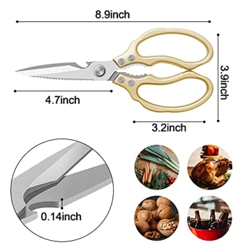 CGBE Heavy Duty Dishwasher Safe Kitchen Shears Gold