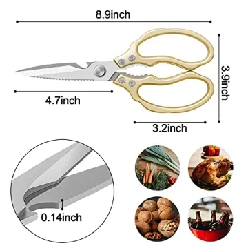 CGBE Heavy Duty Dishwasher Safe Kitchen Shears Gold