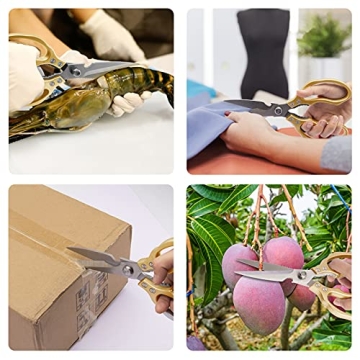 CGBE Heavy Duty Dishwasher Safe Kitchen Shears Gold