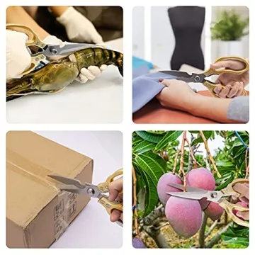 CGBE Heavy Duty Dishwasher Safe Kitchen Shears Gold