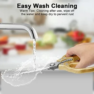 CGBE Heavy Duty Dishwasher Safe Kitchen Shears Gold