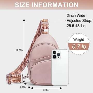 CLUCI Small Sling Bag for Women, Vegan Leather Fanny Pack Crossbody Bags for Women, Chest Bag With Guitar Strap