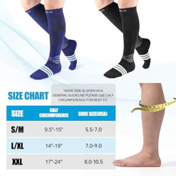 NEENCA Compression Socks for Women&Men, 20-30mmHg Knee High Graduated Stockings for All Day Wear, Better Blood Flow, Swelling
