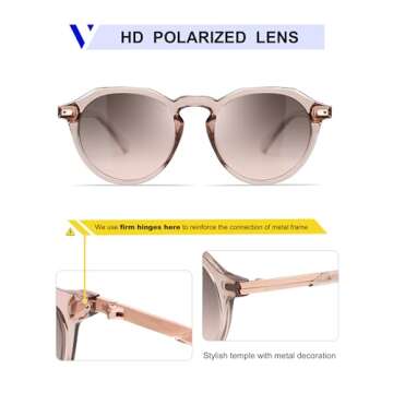VANLINKER Round Polarized Sunglasses for Men and Women