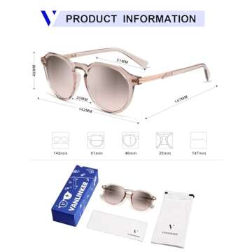 VANLINKER Round Polarized Sunglasses for Men and Women