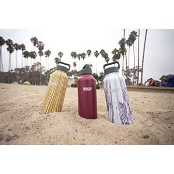 Healthy Human Stainless Steel Water Bottle | Double Walled Vacuum Insulated Water Thermos for Adults | Eco-Friendly Travel Bottles with Leak Proof Lid (Wood Stock, 21 oz/ 621 ML)