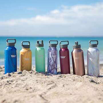 Healthy Human Stainless Steel Water Bottle | Double Walled Vacuum Insulated Water Thermos for Adults | Eco-Friendly Travel Bottles with Leak Proof Lid (Wood Stock, 21 oz/ 621 ML)