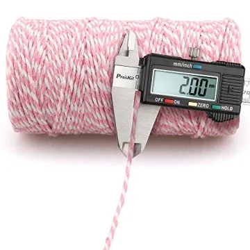 jijAcraft Pink and White Twine String for Crafts and Gifts