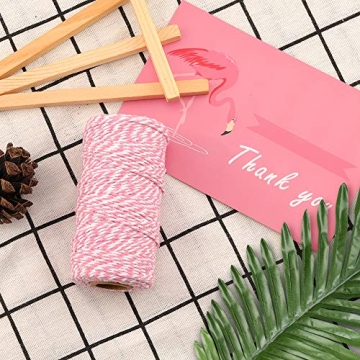 jijAcraft Pink and White Twine String for Crafts and Gifts