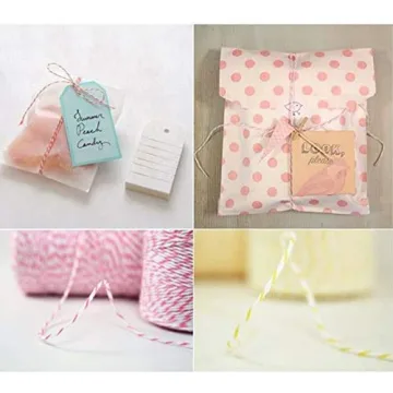 jijAcraft Pink and White Twine String for Crafts and Gifts