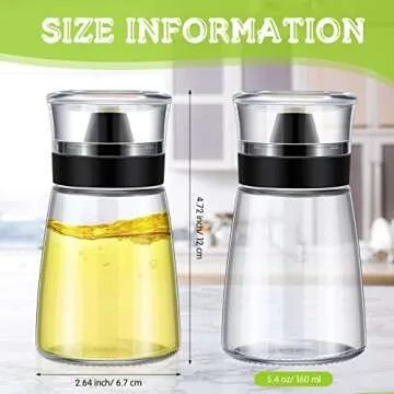 4 Pieces 5.4 oz Oil and Vinegar Dispenser Set with No Drip Tops, Glass Cruet Bottles Clear Olive Oil Bottles Soy Sauce Dispenser Cooking Oil Container Leakproof for Kitchen Barbecue Salad Dressing