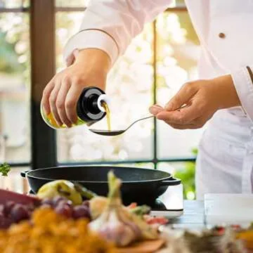 4 Pieces 5.4 oz Oil and Vinegar Dispenser Set with No Drip Tops, Glass Cruet Bottles Clear Olive Oil Bottles Soy Sauce Dispenser Cooking Oil Container Leakproof for Kitchen Barbecue Salad Dressing