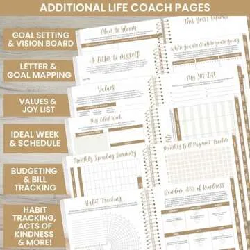 bloom daily planners 2025 Calendar Year Day Planner (January 2025 - December 2025) - 5.5” x 8.25” - Weekly/Monthly Agenda Organizer Book with Stickers & Bookmark - Brushed Beige