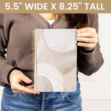 bloom daily planners 2025 Calendar Year Day Planner (January 2025 - December 2025) - 5.5” x 8.25” - Weekly/Monthly Agenda Organizer Book with Stickers & Bookmark - Brushed Beige