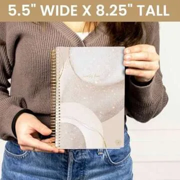 bloom daily planners 2025 Calendar Year Day Planner (January 2025 - December 2025) - 5.5” x 8.25” - Weekly/Monthly Agenda Organizer Book with Stickers & Bookmark - Brushed Beige