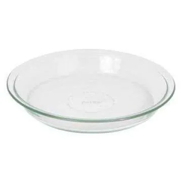 Pyrex Glass Bakeware Pie Plate 9" x 1.2" Pack of 2 - Clear - Original Genuine Pyrex - Made in the USA