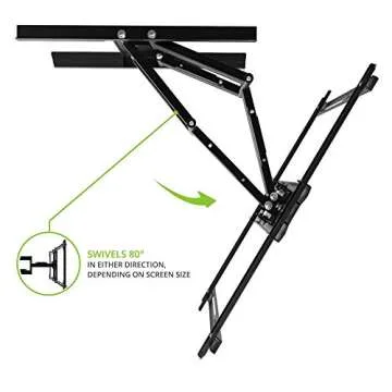 Kanto PDX650G Outdoor Full Motion Articulating TV Wall Mount for 37-inch to 75-inch TVs Up to 125 lb | Galvanized Steel Arms | Integrated Cable Management | Low Profile | 22 in Extension | Black