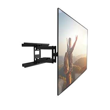 Kanto PDX650G Outdoor Full Motion Articulating TV Wall Mount for 37-inch to 75-inch TVs Up to 125 lb | Galvanized Steel Arms | Integrated Cable Management | Low Profile | 22 in Extension | Black