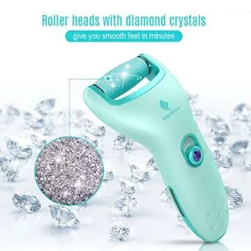 MiroPure Electric Callus Remover, Professional Wet and Dry 100% Waterproof and 3X Powerful Pedicure Foot File for Dead Hard Cracked Skin, Coarse and Fine 2 Roller Heads and Cleaning Brush