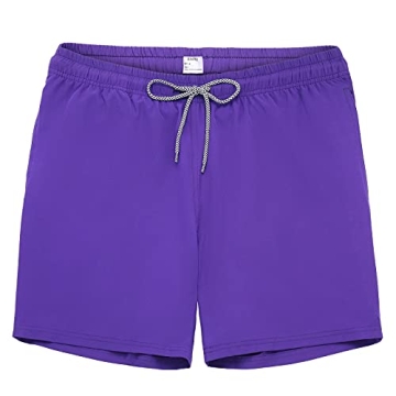 Biwisy Outdoor Men's Shorts Quick Dry Men's Swimming Trunks Stretchy Swimming Trunks Purple