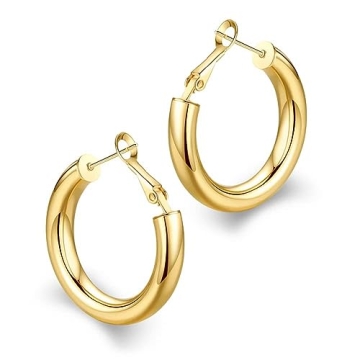 WOWSHOW Gold Tube Hoops Earrings for Women - Stylish & Comfortable