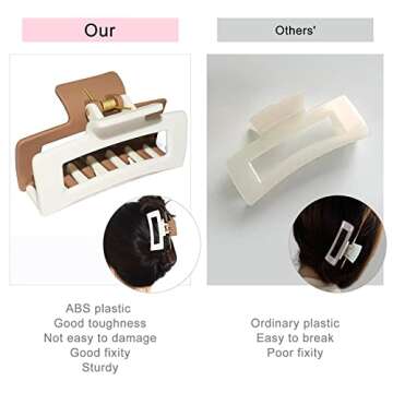 DSJIFGEW Hair Clips (6-Pack), Claw Clips For Women Hair Styling, 3 Style Medium Large Jaw Clip Accessories Ideal for Thin and Thick Hair, Trendy Gifts Hair Clamps