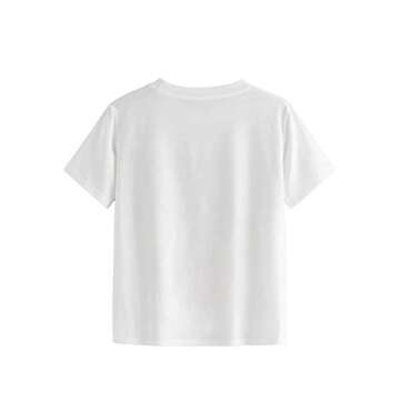 SOLY HUX Women's Car & Letter Graphic Print T-Shirt Casual Summer Short Sleeve Top White XL