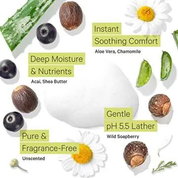 Tree to Tub Sensitive Skin Face Wash for Dry Skin - Fragrance Free Gentle Face Cleanser for Women & Men, Unscented Hydrating Foaming Facial Cleanser, Daily Face Soap w/All Natural Organic Aloe Vera