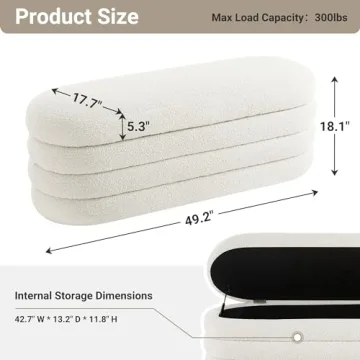 Busaurus Multifunctional Storage Ottoman Bench in Ivory