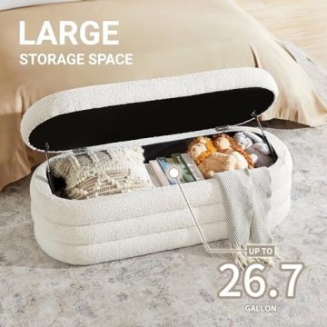 Busaurus Multifunctional Storage Ottoman Bench in Ivory