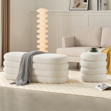 Busaurus Multifunctional Storage Ottoman Bench in Ivory